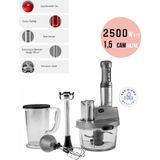 Karaca Pro 2000W Turbo Fonksiyon Cam Hazne Çift Paslanmaz Çelik Bıçak Buz Kırma Doğrayıcı Mutfak Robotu - Siyah - Gri