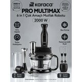 Karaca Pro Multimax 6 In 1 Çok Amaçlı Mutfak Robotu 2000W Onyx Black - Mat Siyah