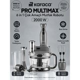 Karaca Pro Multimax 6 In 1 Çok Amaçlı Mutfak Robotu 2000W Space Gray - Gri