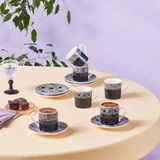 Karaca Rabat 6 Kişilik Kahve Fincanı 90 ml - Beyaz - Siyah