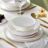 Karaca Red Carpet Collection 60 Parça 12 Kişilik Yemek Takımı Gold Beyaz Bone Malzemeden