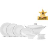 Karaca Red Carpet Collection 62 Parça 12 Kişilik Yemek Takımı Platin Beyaz Porselen Malzeme