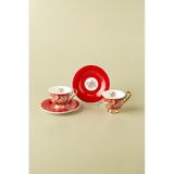 Karaca Redrose 2 Kişilik Kahve Fincan Takımı 90 ml - Kırmızı