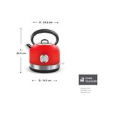 Karaca Retro Tasarımlı Kırmızı Kettle 1,7 L Geniş Hazne, Güçlü Isıtma, Kontrollü Döküş, Kolay Temizlik, Çay Kahve Hazırlığı ve Mutfak Tezgâhı Için Canlı Dekoratif Görünüm Sunar