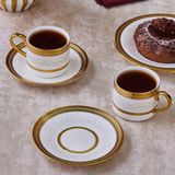 Karaca Royal Bone Charlotte 2 Kişilik Çay Fincan Takımı - Beyaz - Altın