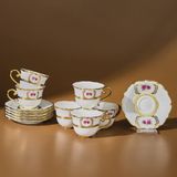 Karaca Royal Bone Elizabeth 6 Kişilik Kahve Fincan Takımı 90 ml - Gold