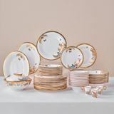 KARACA Royal Bone En Palms 55 Parça 12 Kişilik Yemek Takımı Gold