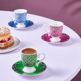 Karaca Ruby 6 Kişilik Kahve Fincanı 90 ml - Renkli