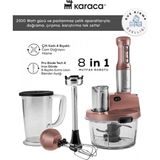 Karaca Sebze, Et ve Meyve Dilimle Doğra Karıştır Rendele Çırp Smoothie Yap 6 Bıçaklı 2500W Yüksek Güçlü Premium Mutfak Robotu & Blendır Inox - Rose Gold