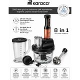 Karaca Sebze, Et ve Meyve Dilimle Doğra Karıştır Rendele Çırp Smoothie Yap 6 Bıçaklı 2500W Yüksek Güçlü Premium Mutfak Robotu & Blendır Inox - Siyah