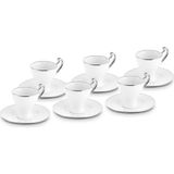 Karaca Serpil 6 Kişilik Porselen Kahve Fincan Takımı Platin 100 ml - 12 Adet