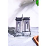 Karaca Shinex Inox Standlı Cam Tuzluk ve Biberlik 100 Ml
