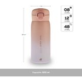 Karaca Skyfall 500 ml Pembe Çelik Sızdırmaz İçecek Termosu Uzun Süre Sıcak Tutma Özelliği