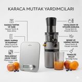 Karaca Slow Juicer Xl Geniş Hazneli Yavaş Sıkım Meyve Sıkacağı+Mutfak Tartısı