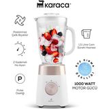 Karaca Smotie Blender 1000 W Güç, 1,5 L Cam Hazne Buzlu Içecekler Ya Da Soğuk Karışımlar Paslanmaz Çelik Bıçaklar ve 2 Kademeli Hız - Krem