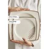 Karaca Square Bone Hazel 60 Parça 12 Kişilik Kare Yemek Takımı Gold