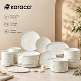 Karaca Stream Bone Merope 53 Parça 12 Kişilik Yemek Takımı Beyaz Bone Porselen Zarif Tasarım Şık Sofralar Için Modern Yemek Seti