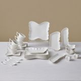 Karaca Stream Bone Pieris 34 Parça 6 Kişilik Kahvaltı Takımı Beyaz