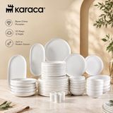 Karaca Stream Bone Saturn 53 Parça 12 Kişilik Yemek Takımı Platin Bone Porselen Şık Zarif Tasarım Modern Sofralar Için Yemek Seti