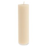 Karaca Striped Tırtıklı Sütun 20 cm Bej Mum