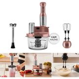 Karaca Superpower 2500W Problade 8 in 1 Turbo Fonksiyonlu 6 Bıçak Paslanmaz Çelik, Cam Hazneli, Çırpma, Dilimleme, Doğrama ve Karıştırma İşlevli - Rose