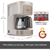Karaca Sütlü Kahve Rengi Şık Filtre Kahve ve Çay Makinesi Latte Just Coffee Aroma 2 In 1