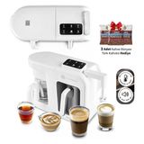 Karaca Sütlü Kahve ve Közde Pişirme Teknolojili Makine Mat Beyaz Hatır Plus Barista 6 In 1