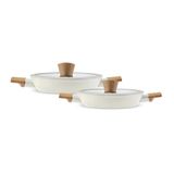 Karaca Swiss Crystal Almond Cream İndüksiyon Tabanlı 4 Parça Sahan Set