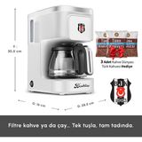Karaca Taraftar Özel Seri Filtre Kahve ve Çay Makinesi Siyah Beyaz Just Coffee Aroma 2 In 1 - Siyah - Beyaz