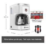 Karaca Taraftar Özel Seri Filtre Kahve ve Çay Makinesi Siyah Beyaz Just Coffee Aroma 2 In 1