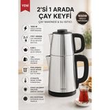 Karaca Tea Break 2'si 1 Arada Çay Makinesi ve Su Isıtıcısı (Kettle), Susuz Çalışmayı Önleyen Emniyet Sistemi - Siyah
