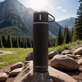 Karaca Thermosteel Nature Bardaklı Çelik Sızdırmaz 550 ml Siyah Termos