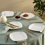Karaca Tonny 6 Parça Opal Pasta Takımı Beyaz 19 cm - 0,5 ml - Şeffaf
