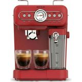 Karaca Vintage Craft Espresso Makinesi 1350W Kırmızı Süt Hazneli Espresso Latte ve Cappuccino