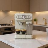 Karaca Vintage Craft Espresso Makinesi 1350W Süt Hazneli Espresso Latte ve Cappuccino Cream - Krem