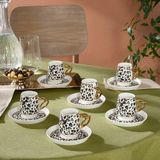 Karaca West 6 Kişilik Leopar Desenli Kahve Fincan Takımı 90 ml - Renkli