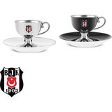 Karaca x Beşiktaş Lisanslı 2 Kişilik Kahve Fincan Takımı 80 ml - Siyah