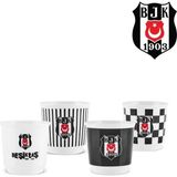 Karaca x Beşiktaş Lisanslı 4 Kişilik Espresso Fincan Seti 90 ml - Siyah - 500 ml