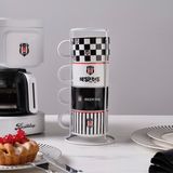 Karaca x Beşiktaş Lisanslı 4 Kişilik Standlı Çay Fincan Takımı 180 ml - 4 Adet