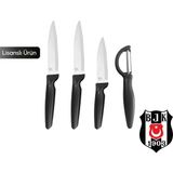 Karaca x Beşiktaş Lisanslı 4 Parça Bıçak Seti - Siyah