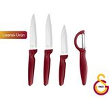 Karaca x Galatasaray Lisanslı 4 Parça Bıçak Seti - Kırmızı