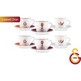 Karaca x Galatasaray Lisanslı 6 Kişilik Kahve Fincan Takımı 80 ml - Kırmızı