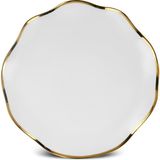 Karaca x Müge Anlı 21 cm Altın Renkli New Bone Tatlı Tabağı Şık Desenli Servis Tabakları