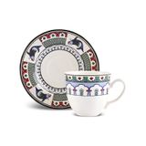 Karaca x Ömür Akkor İznik Çini Çay Fincanı ve Tabağı 200 ml