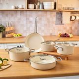 Karaca x Refika Swiss Crystal 9 Parça Tencere Seti Beige - Bej