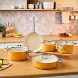 Karaca x Refika Swiss Crystal 9 Parça Tencere Seti Mustard Yellow - Sarı