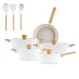 Karaca X Refika Swiss Crystal Purelıne İndüksiyon Tabanlı Almond Cream 12 Parça Tencere Seti