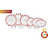Karaca x Taraftar Lisanslı Forever Bone 60 Parça 8 Kişilik Yemek Takımı - kırmızı