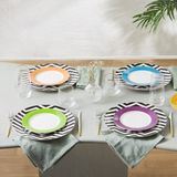 Karaca Zigzag 12 Parça Çok Renkli Porselen Yemek Takımı 6 Kişilik Desenli Set