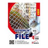 KARACAFİLE Kedi Balkon Güvenlik Filesi 3x5m – 4mm Kalın İp, 4x4cm Göz Aralığı